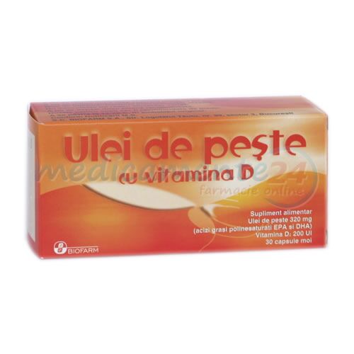 Ulei De Peste cu Vit.D2 Capsule, Capsule, 30buc