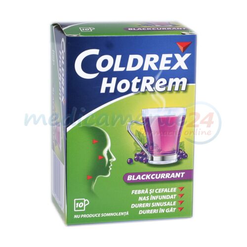 Coldrex Hotrem Blackcurrant Plicuri 5g, Pulbere,10buc