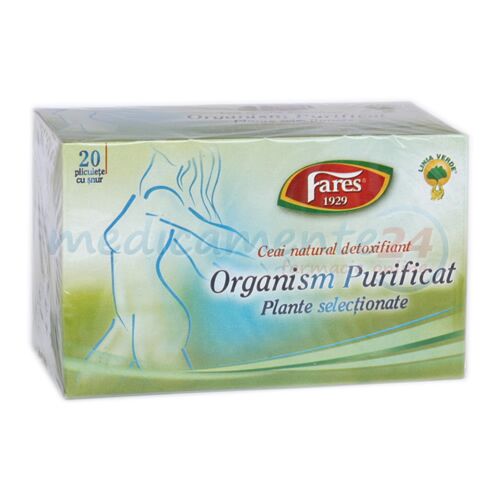 FARES Ceai Organism Purificat, Pliculete, 20buc