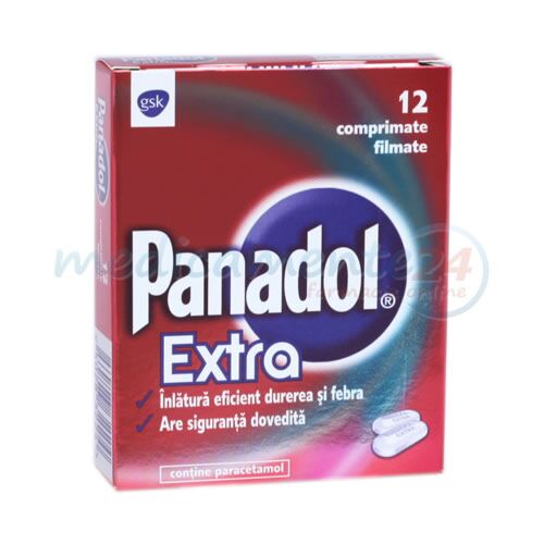 Panadol Extra 500mg Comprimate Filmate, Comprimate, 12buc