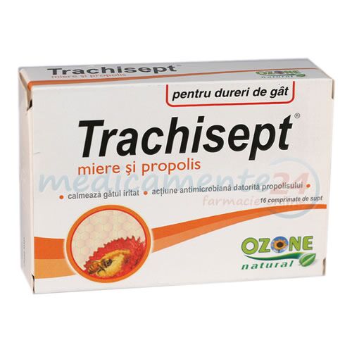 Trachisept Miere si Propolis Comprimate Supt, Comprimate, 16buc