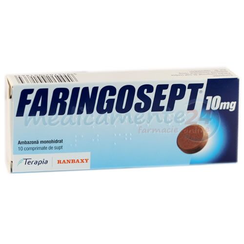 Faringosept Menta Comprimate de Supt 10mg, Comprimate de Supt, 10buc