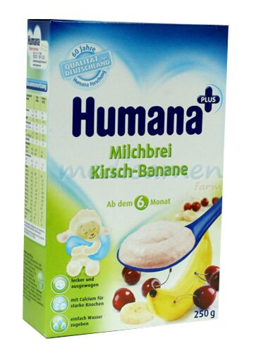 Humana Cereale Banane Cu Cirese, Pulbere, 250g