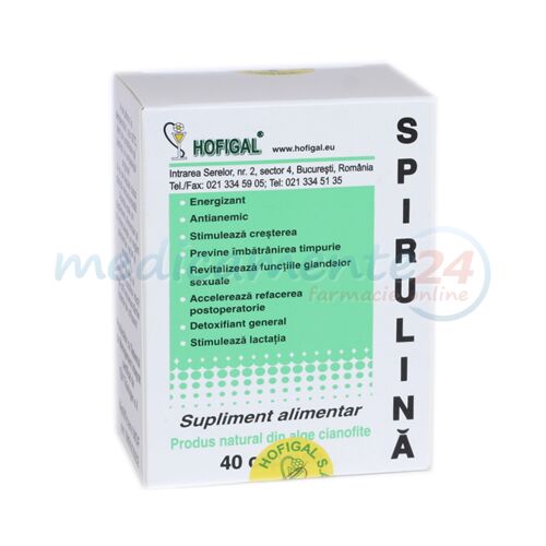 Spirulina 500mg Capsule, Capsule, 40buc