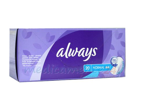 Always Pantyliners Normal, Absorbante Zilnice, 20buc