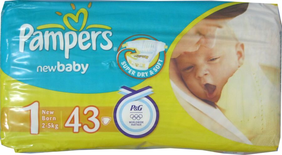 Pampers 1 New Baby 2-5kg, Scutece, 43buc