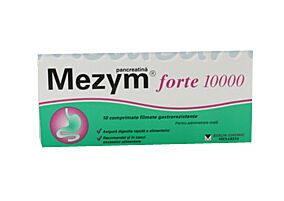 Mezym Forte 10.000 UI (125 mg) Comprimate Filmate, Comprimate Filmate, 10buc