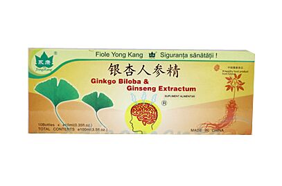 Ginkgo Biloba Ginseng 10ml Solutie, Solutie, 10buc