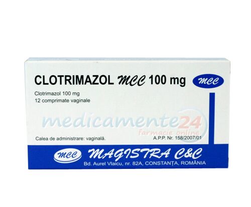 Clotrimazol 100mg Comprimate Vaginale, Comprimate Vaginale, 12buc