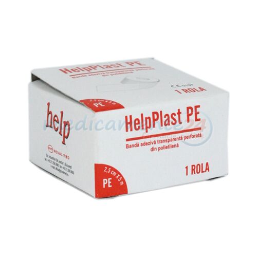 HelpPlast PE Banda Adeziva Transparenta Perforata 2.5cm x 5m, Banda adeziva, 1buc
