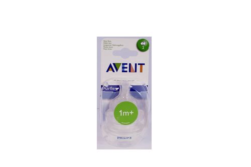 AVENT Tetina Airflex 2 Orificii 1+ Luni, Tetine, 2buc