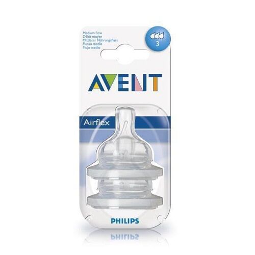 AVENT Tetina Airflex 3 Orificii 3+ Luni, Tetine, 2buc
