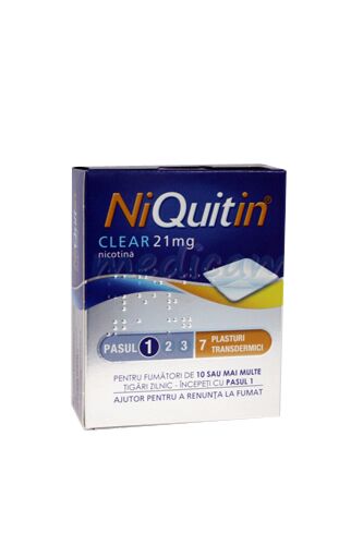 Niquitin Clear Patch 21mg Plasturi, Plasturi, 7buc