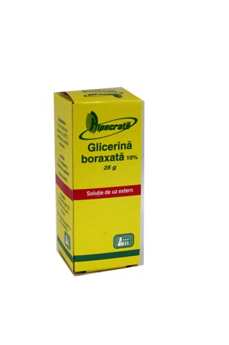 Hipocrate Glicerina Boraxata 10%, Solutie, 25g