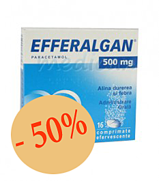 Efferalgan 500mg Comprimate Efervescente, Comprimate Efervescente, 16buc