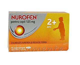 Nurofen Copii 125 mg Supozitoare 2+, Supozitoare, 10buc