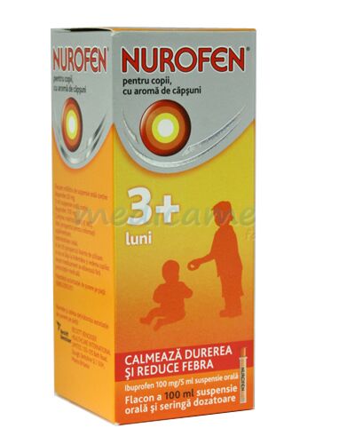 Nurofen Sirop Copii Cu Aroma De Capsuni 3+, Sirop, 100ml