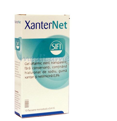 Xanternet Gel Oftalmic Monodoze 0.4ml, Gel, 10buc