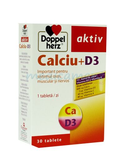 Doppelherz Calcium + D3 Comprimate, Comprimate, 30buc