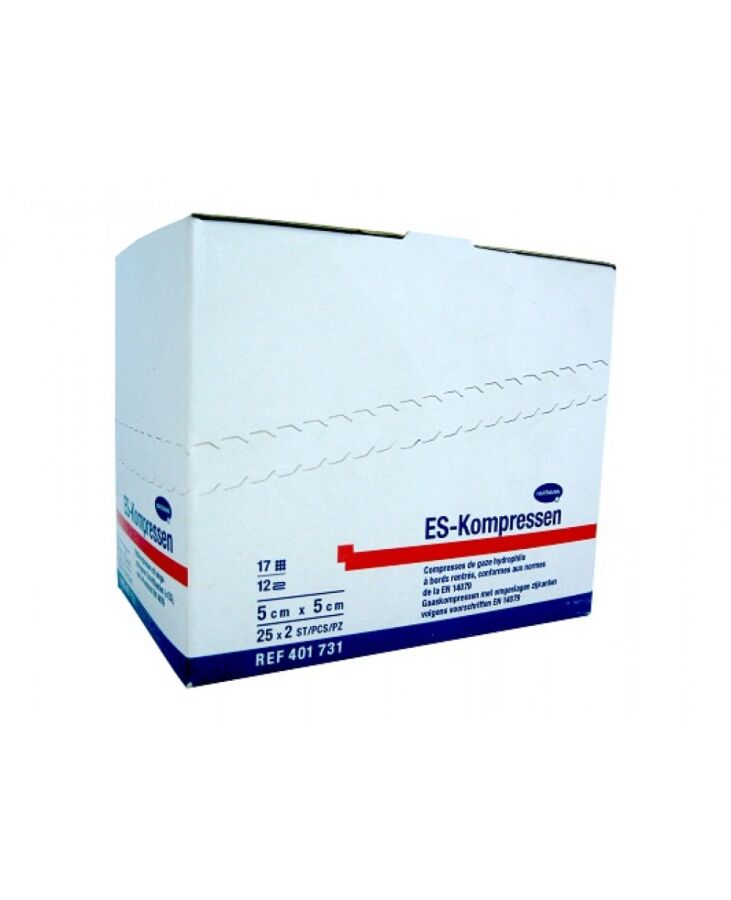 Hartman ES-Kompressen Comprese Sterile din Tifon Pliat In 12 Straturi 5 x 5 cm, Comprese, 50buc