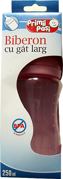 Primii Pasi Biberon fara BPA, Manere 250ml, Biberon, 1buc