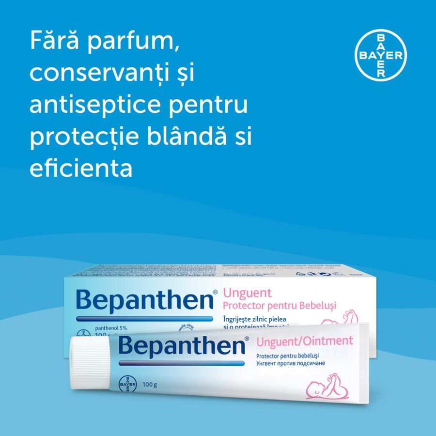 Bepanthen Unguent 100gr – Ingrijeste si protejeaza pielea impotriva iritatiilor de scutec