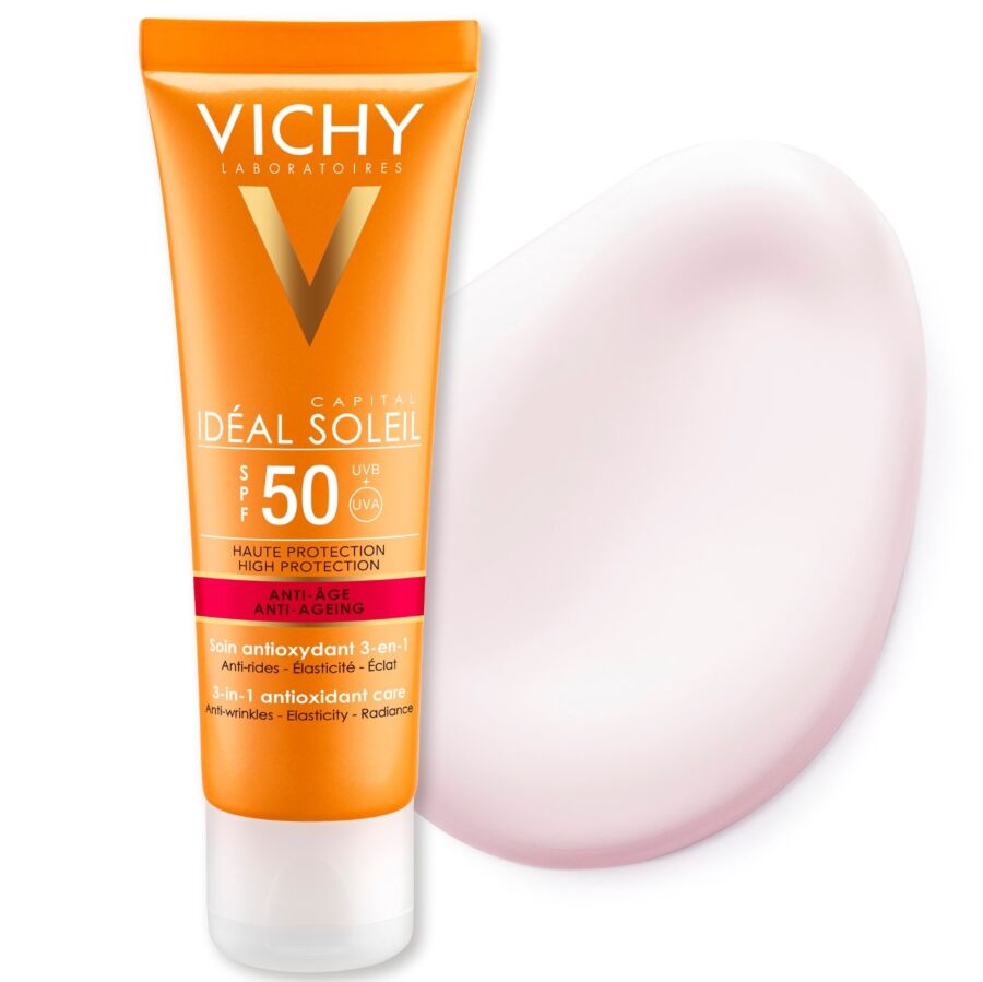 Vichy Ideal Soleil Crema Antioxidanta Anti - Rid 3in1 SPF 50+, Crema, 50ml