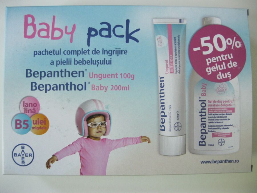 Bepanthen 5% Unguent Protector, Unguent, 100gr + Bepanthen Baby Gel De Baie, Gel, 200ml 
