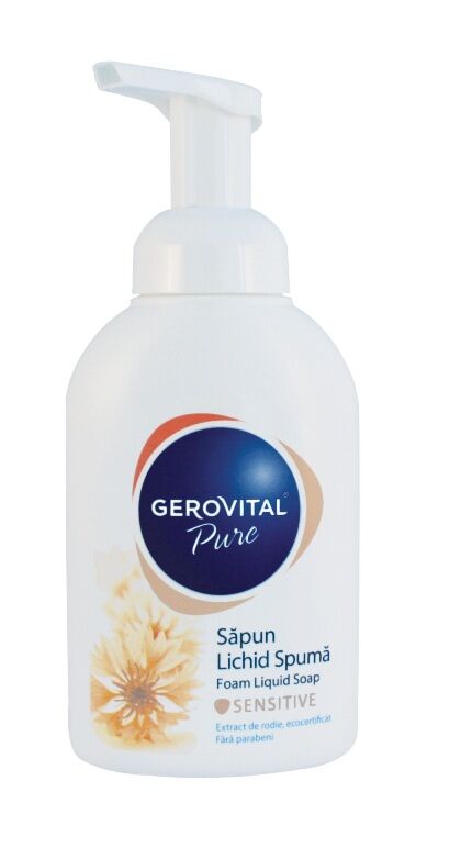 Gerovital  Sapun Lichid Spuma Pure Sensitive, Sapun lichid, 300 ml