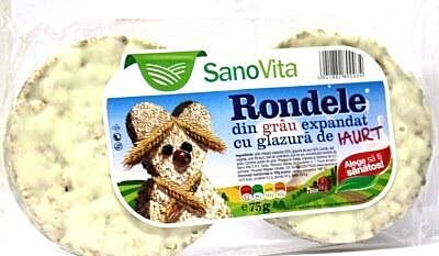 Sano Vita Rondele Din Grau Expandat Cu Glazura De Iaurt, Rondele, 75gr