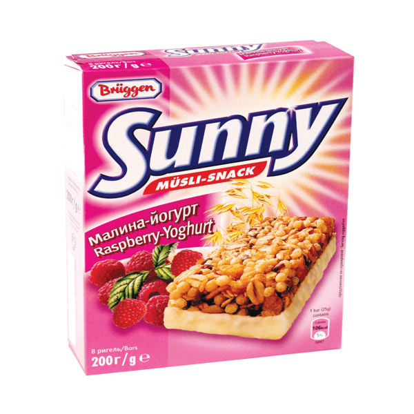Sano Vita Batoane Bruggen Cu Zmeura Si Glazura De Iaurt, Cutie, 8buc