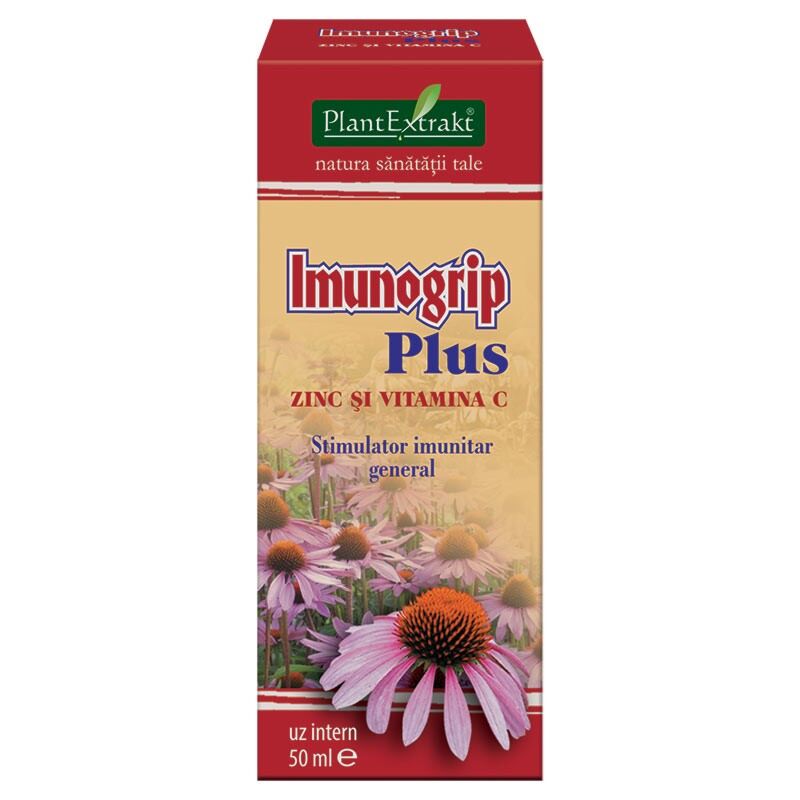 Plant Extrakt Imunogrip Plus Zinc si Vitamina C Solutie, Solutie, 50ml