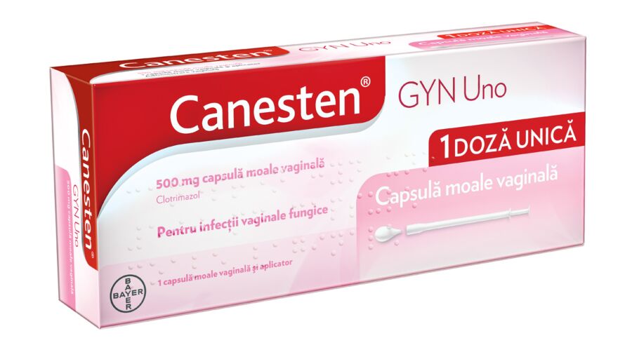 Canesten GYN Uno 500 mg capsula moale vaginala, Clotrimazol