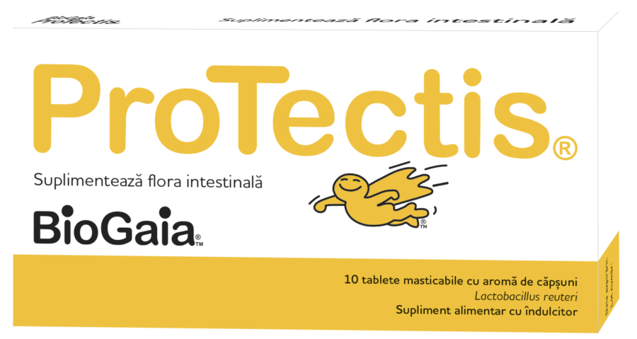Protectis Probiotic Tablete Masticabile Cu Gust De Capsuni, Tablete Masticabile, 10 buc