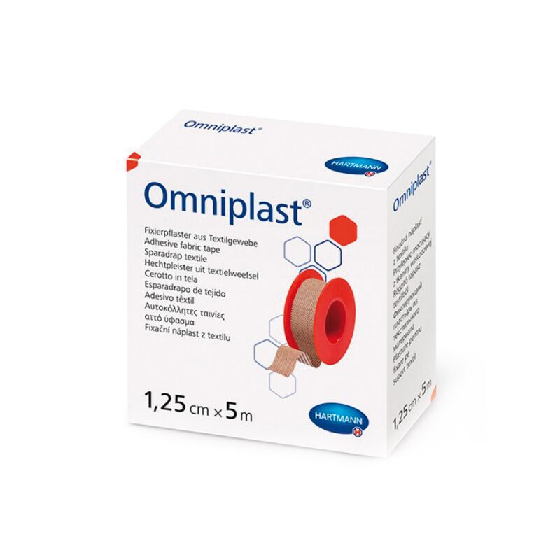 Hartman Omniplast Plasture in Rola pe Suport Textil 1,25cm x 5m, Plasture, 1Rola