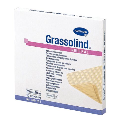 Hartman Grassolind Neutral Pansament Impregnat cu Unguent Neutru 7.5 x 10 cm, Pansament, 10buc