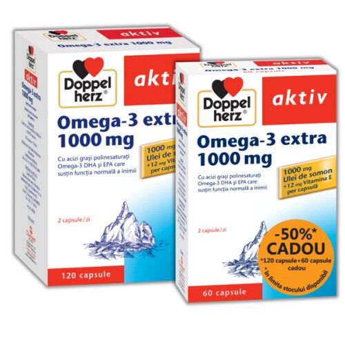 Doppelherz Omega 3 Extra 1000mg Capsule, 120 Capsule + 60 Capsule CADOU