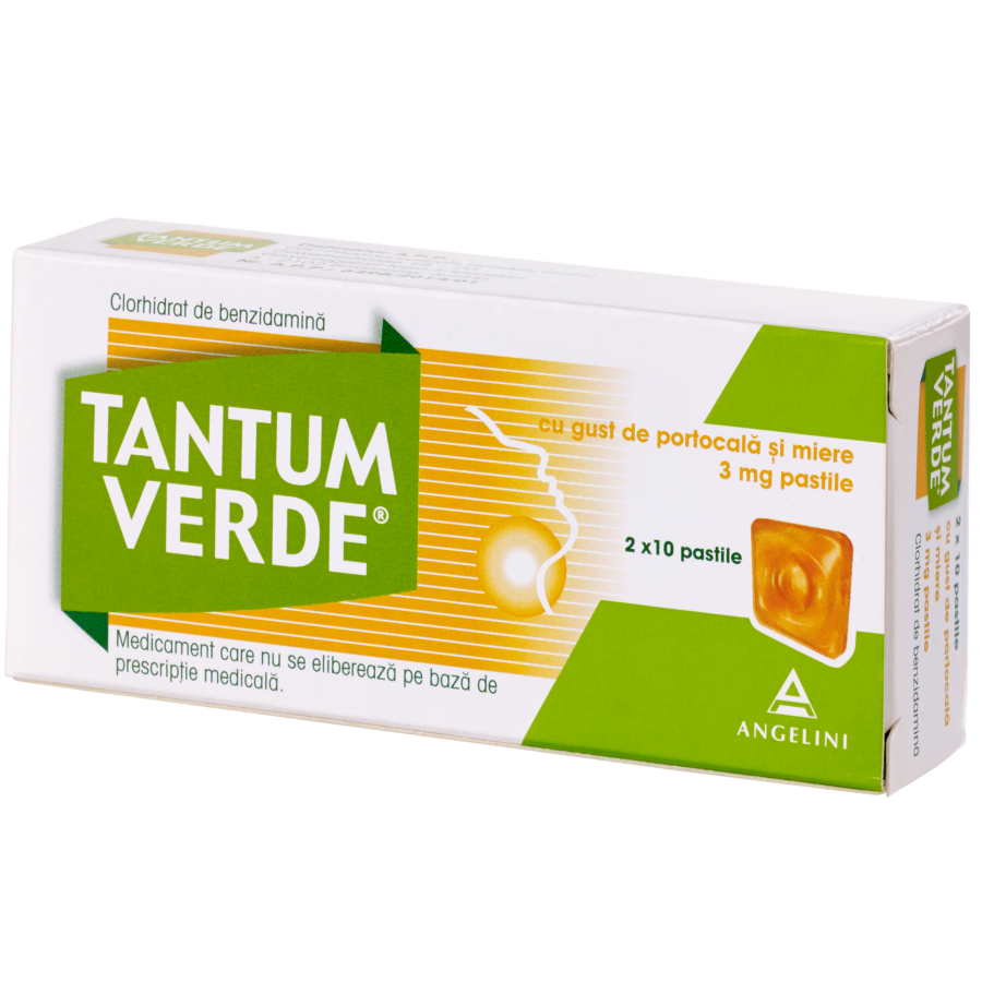 Tantum Verde Cu Aroma De Portocale Si Miere 3mg Comprimate, Comprimate, 20buc
