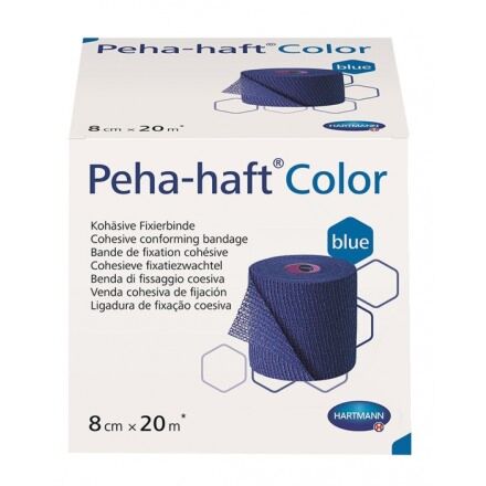 HARTMANN Peha-Haft Color Albastru Bandaj De Fixare Elastic Autoadeziv Fara Latex 8cm x 20m,Bandaj,1buc