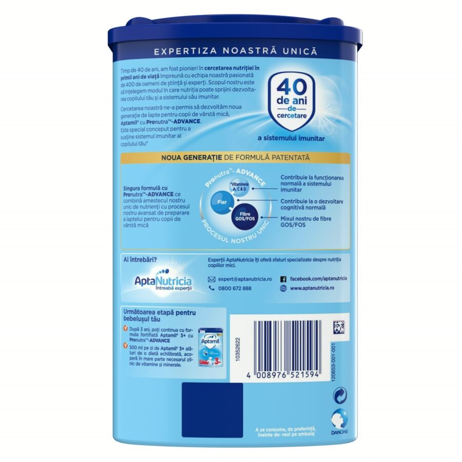 Aptamil Junior 2+ Lapte, Lapte Praf, 800gr