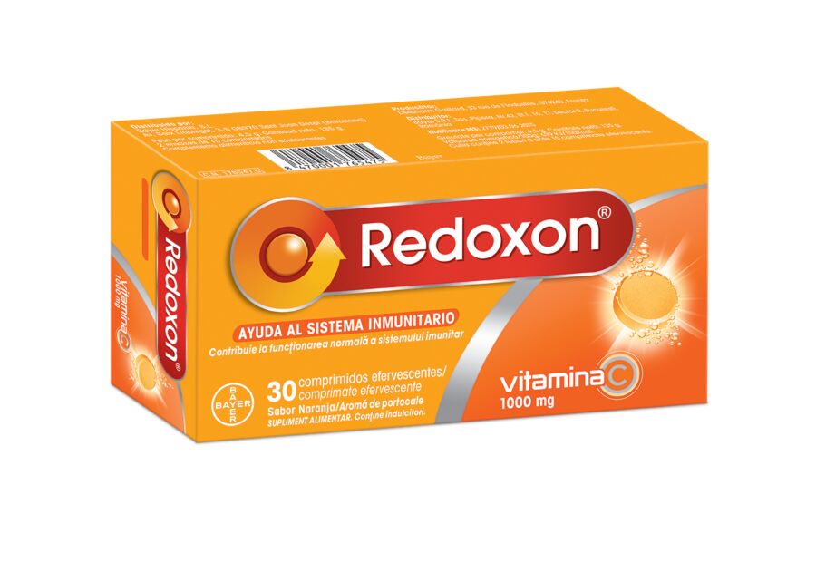 Redoxon Vitamina C 1000 mg cu aroma de portocale, sprijin imunitar esential, 30 comprimate efervescente