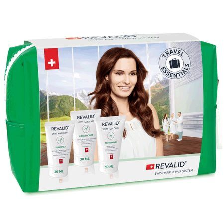 Revalid travel Set - Sampon revitalizant 30 ml + Balsam revitalizant 30 ml + Masca reparatoare 30 ml + Borseta CADOU