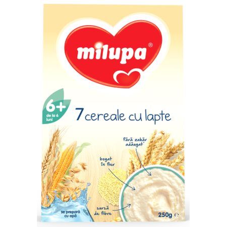 Milupa 7 Cereale cu Lapte, Cereale, 250g