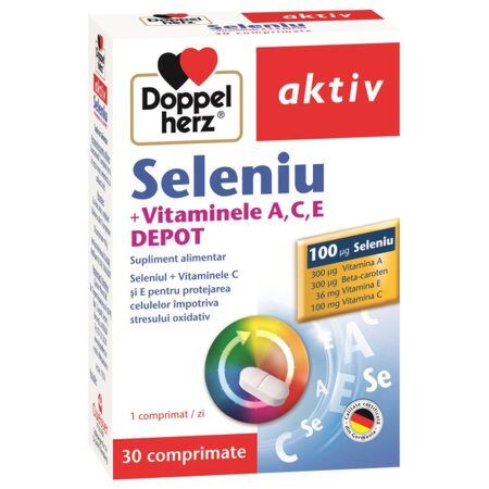 Doppelherz  Aktiv Seleniu + Vitamina A,C,E Comprimate, Comprimate, 30buc