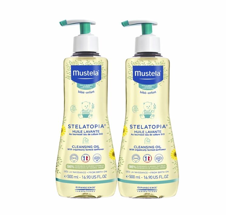 Pachet Mustela  Stelatopia Ulei Curățător 500 ml 1+1 GRATIS