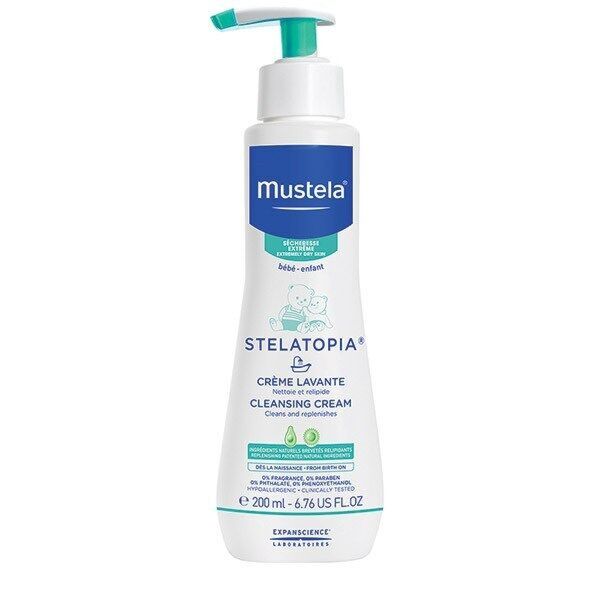Mustela Stelatopia Cremă De Curatare Pentru Piele Uscata si Atopica, Crema, 200ml