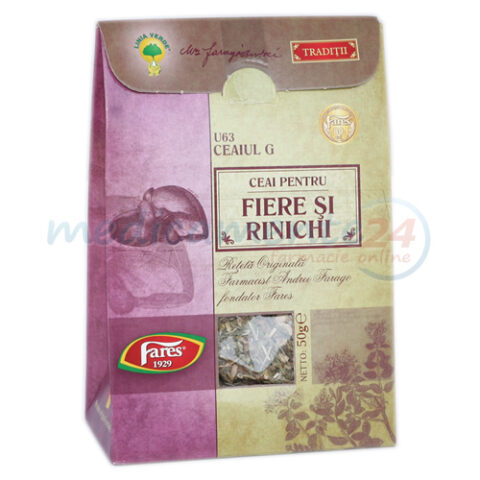 FARES Ceai G Pentru Pietre la Fiere si Rinichi, Punga, 50g-0 FARES Ceai G Pentru Pietre la Fiere si Rinichi, Punga, 50g-0