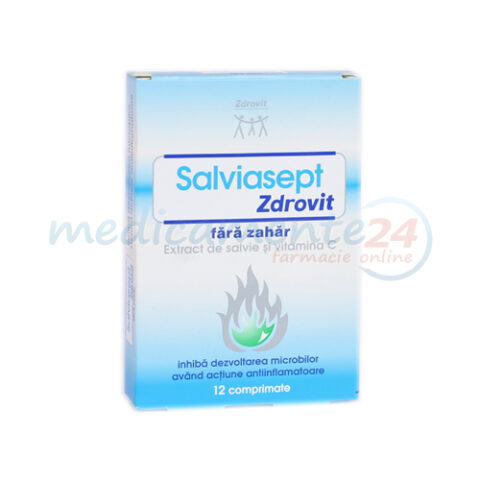 Salviasept Fara Zahar Comprimate de Supt, Comprimate, 12buc-0 Salviasept Fara Zahar Comprimate de Supt, Comprimate, 12buc-0