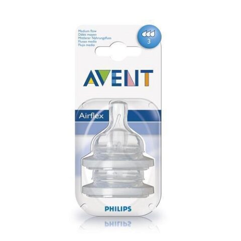 AVENT Tetina Airflex 3 Orificii 3+ Luni, Tetine, 2buc-0 AVENT Tetina Airflex 3 Orificii 3+ Luni, Tetine, 2buc-0