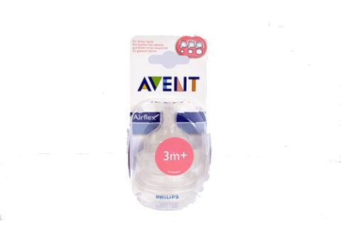AVENT Tetina Airflex Orificiu Variabil 3+ Luni ,Tetine, 2buc-0 AVENT Tetina Airflex Orificiu Variabil 3+ Luni ,Tetine, 2buc-0